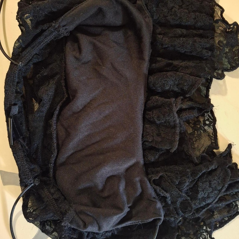 Hot Topic Just Polly Black lace cami top goth festival whimsygoth fairy Y2K - Picture 5 of 7